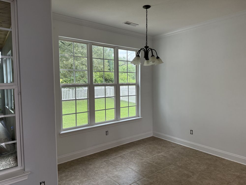 Breakfast nook with large windows