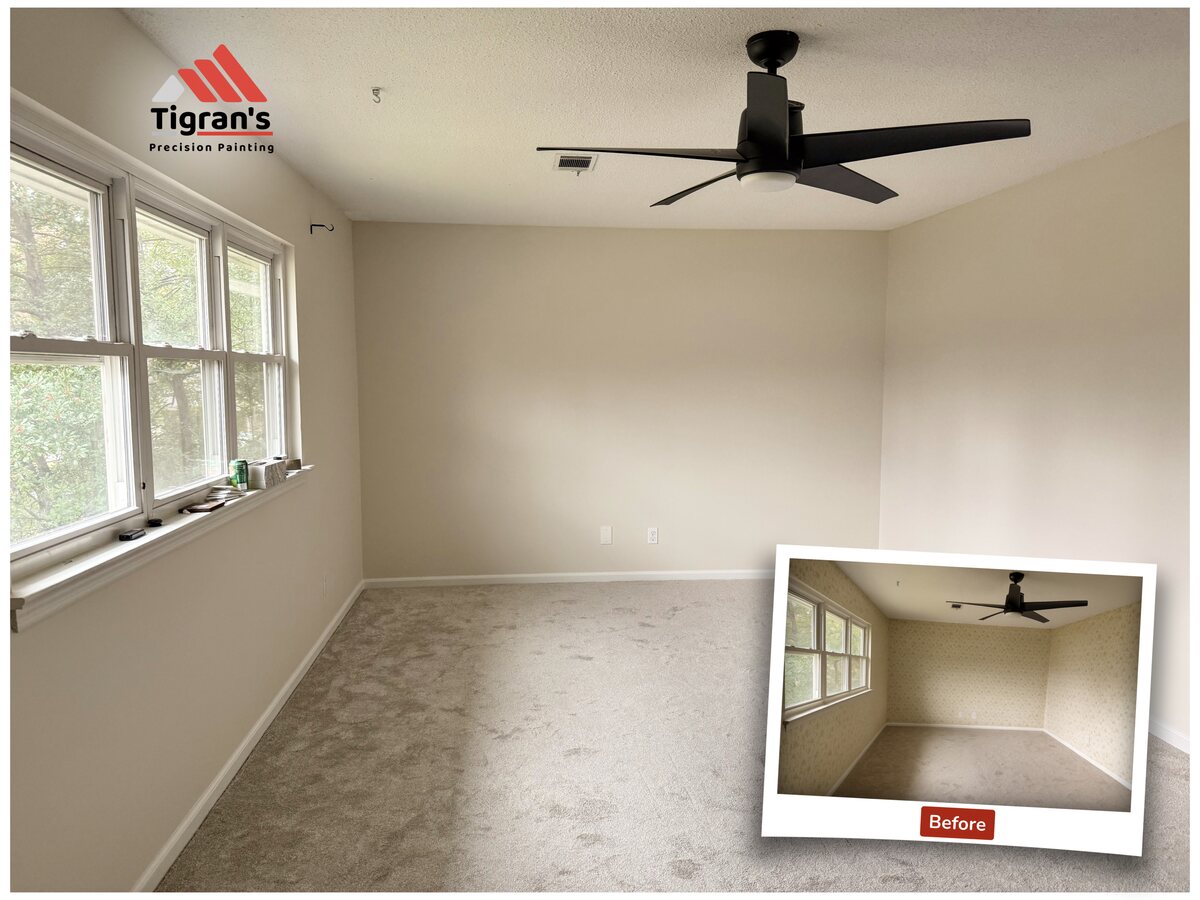 Before and after interior painting project
