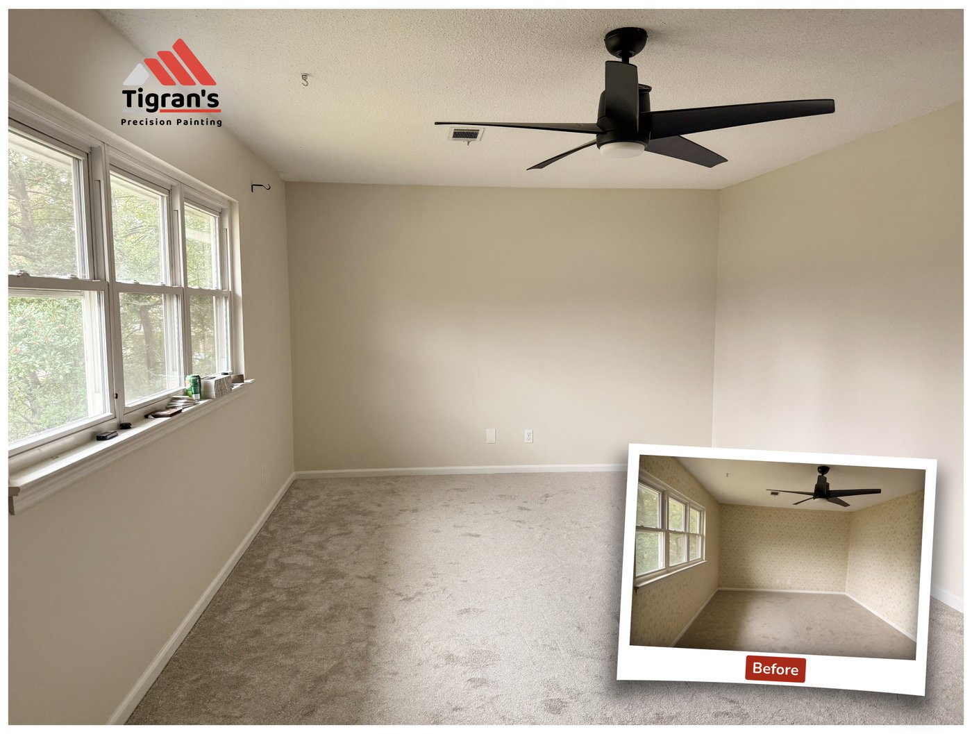 Before and after interior repaint