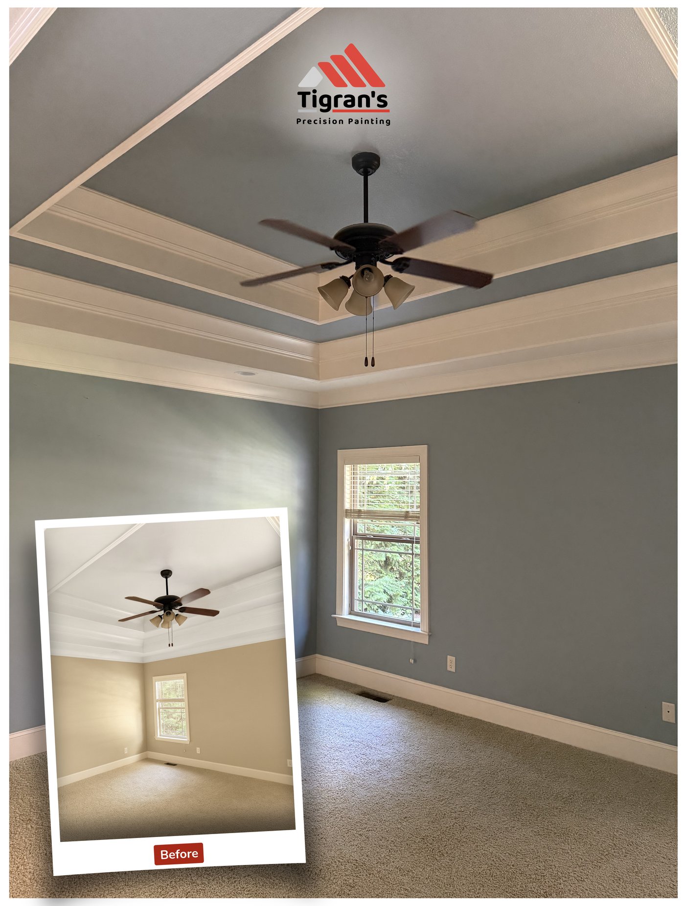 Before and after interior repaint