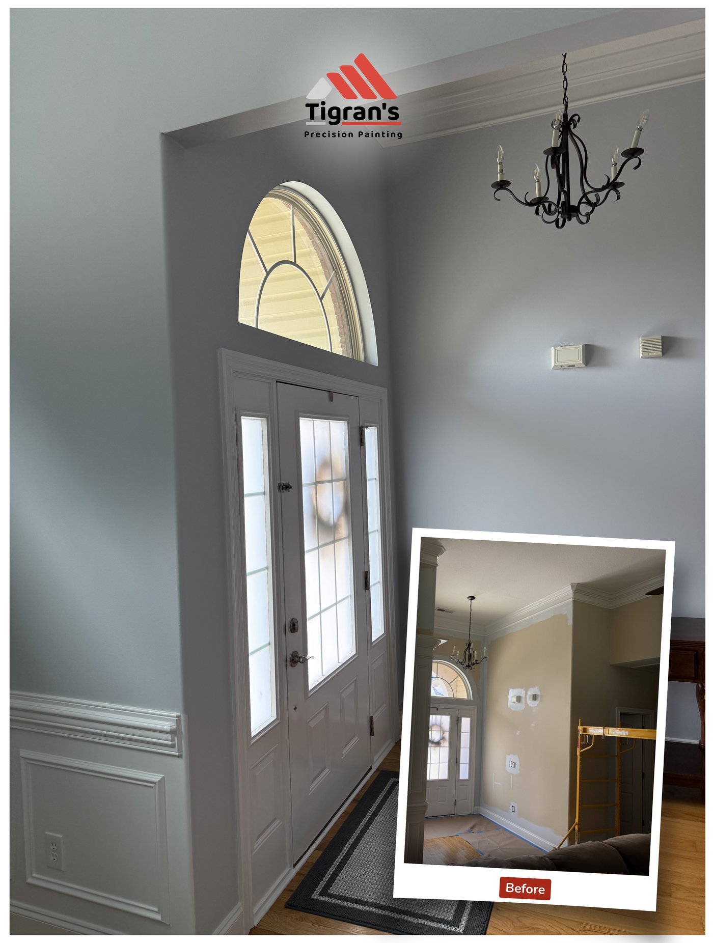 Before and after bedroom repaint