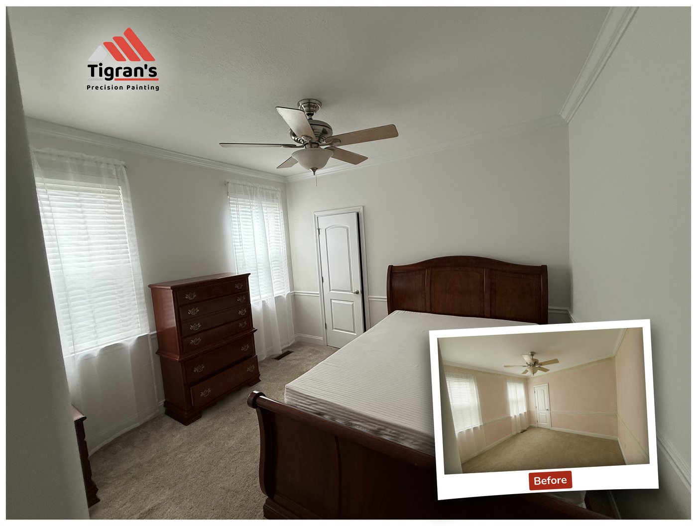 Before and after interior repaint