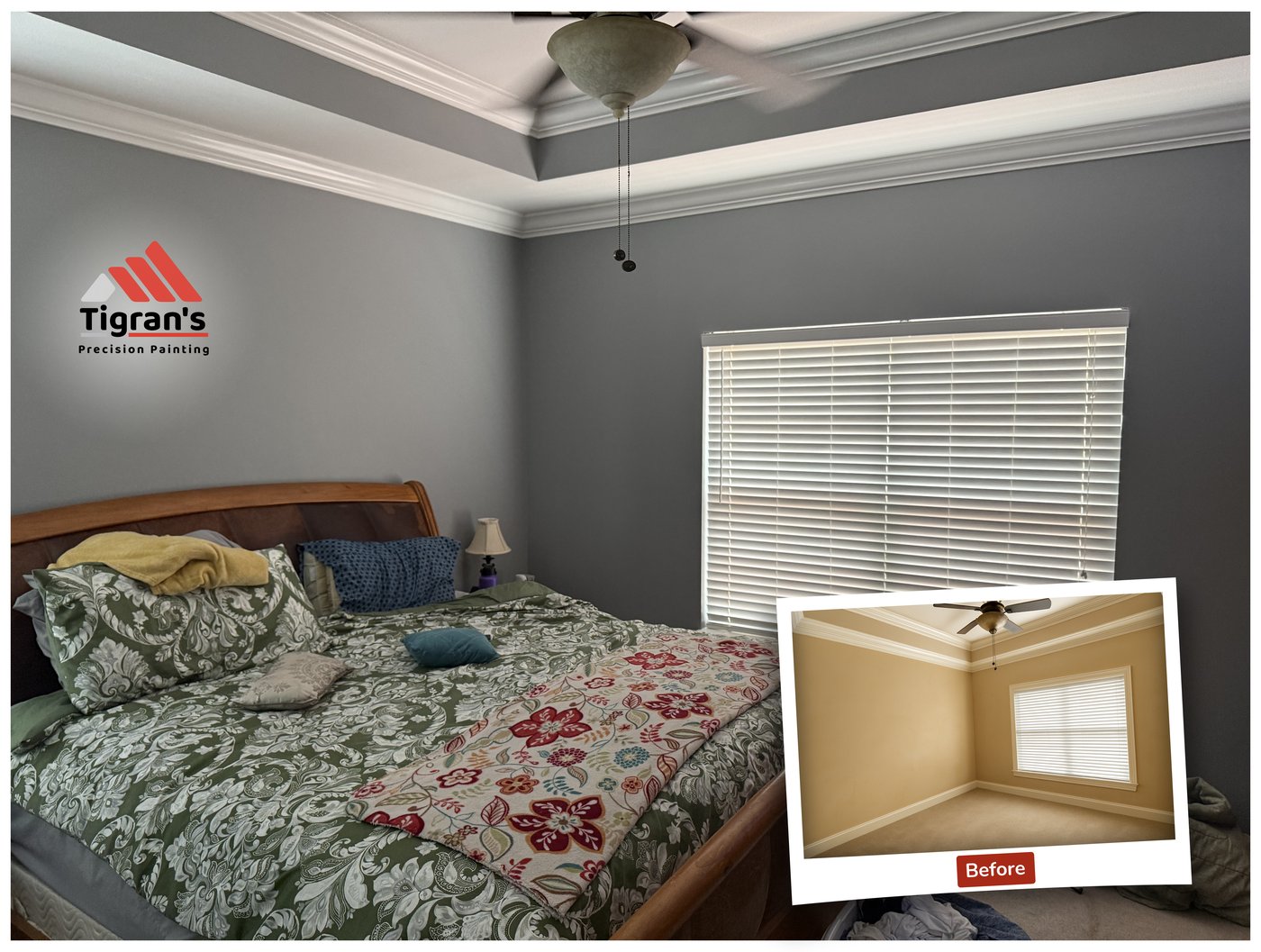 Before and after interior repaint