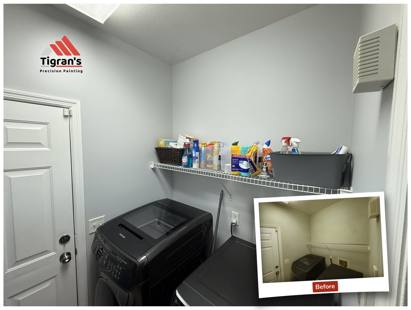 Before and after room repaint