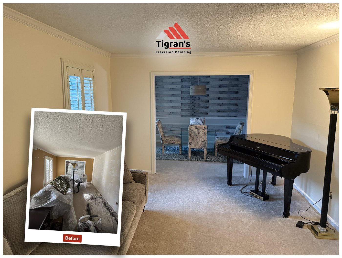 Before and after room repaint
