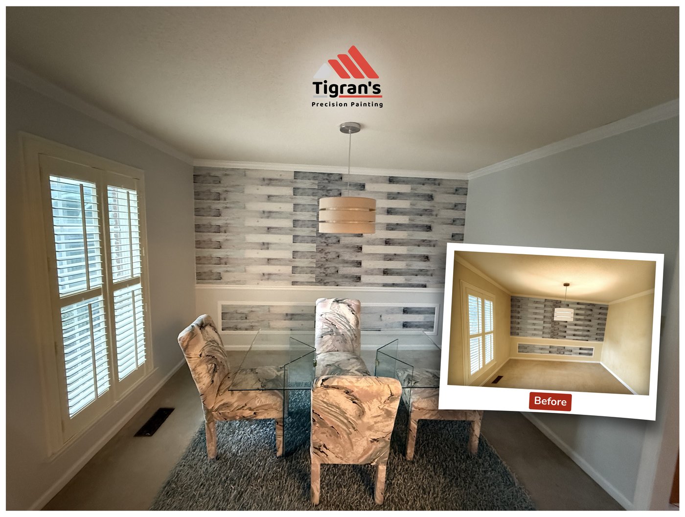 Before and after living space transformation