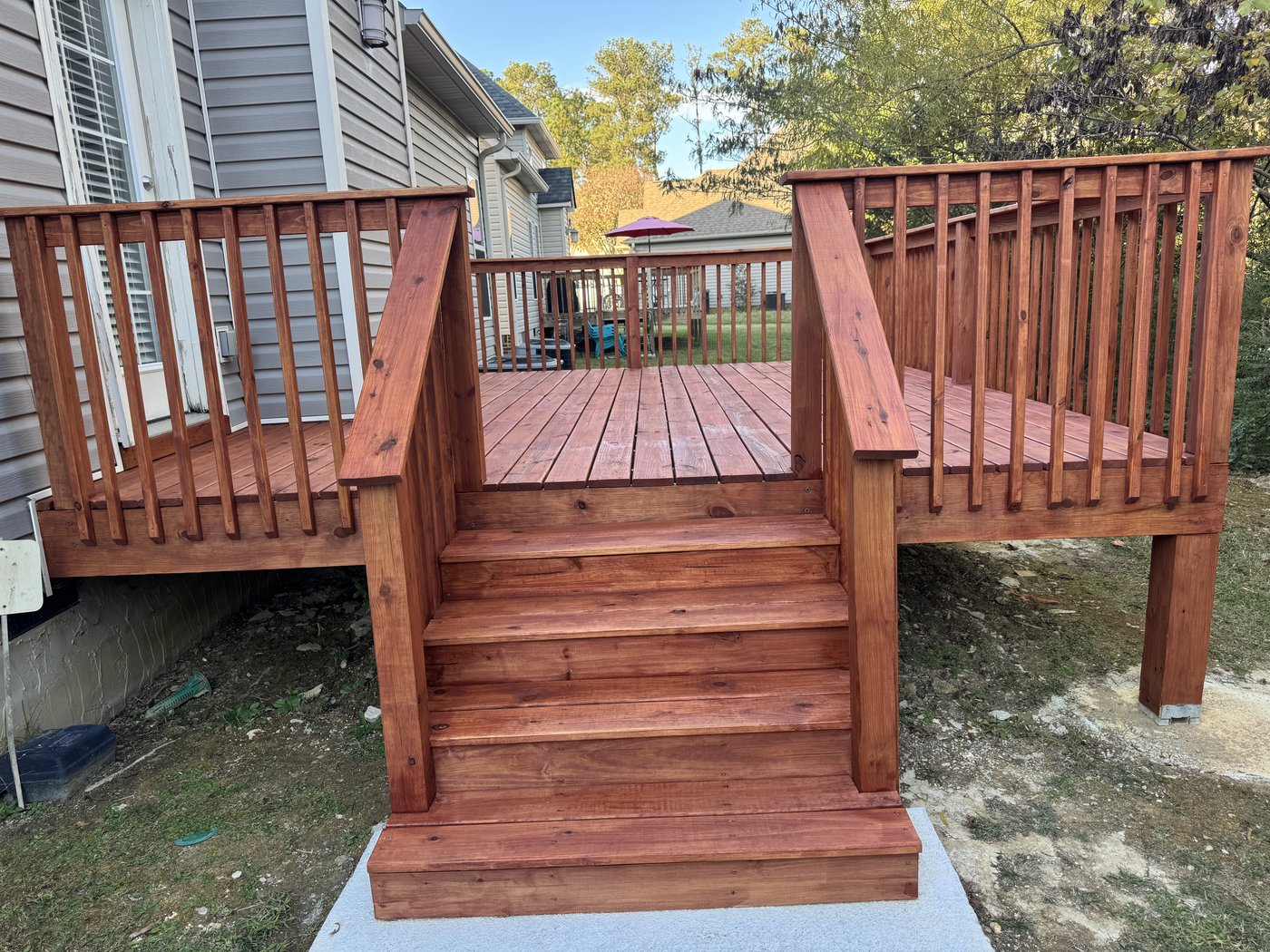 Multi-level deck with rich stain finish